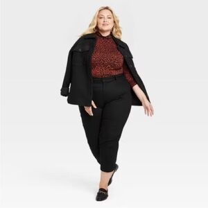 Ava & Viv Women's High-Rise Tapered Black Pants